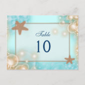 Blauwe mandarijn bruiloft TAFEL NUMMER Briefkaart (Voorkant)