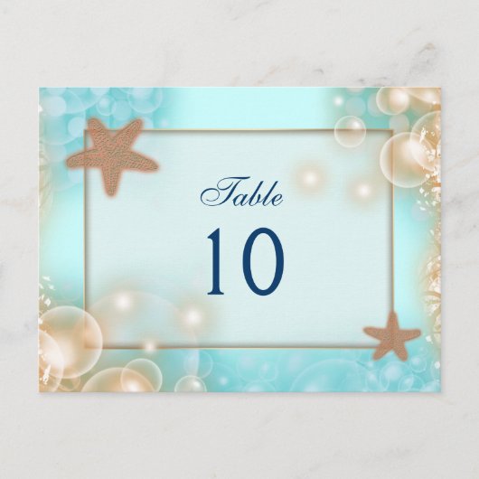 Blauwe mandarijn bruiloft TAFEL NUMMER Briefkaart (Voorkant)