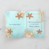 Blauwe mandarijn trouw THANK YOU Bedankkaart (Binnen)