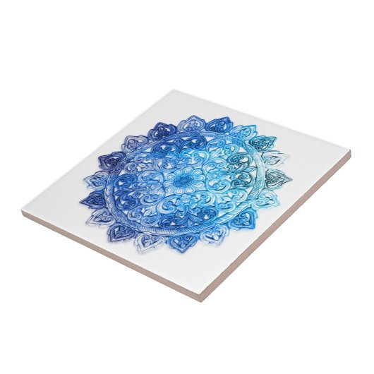 Blauwe Mandela Tegeltje (Zijkant)