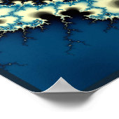Blauwe Mandelbrot Fractal Poster (Hoek)
