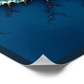 Blauwe Mandelbrot Fractal Poster (Hoek)