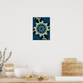 Blauwe Mandelbrot Fractal Poster (Keuken)