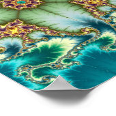 Blauwe Mandelbrot Fractal Poster (Hoek)