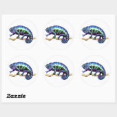 Blauwe Mannelijke Panter Kameleon Stickers (Vel)