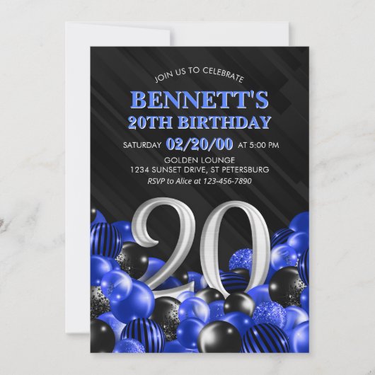 Blauwe Mannen 20ste verjaardag Kaart (Voorkant)