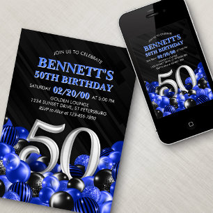 Blauwe Mannen 50ste verjaardag Kaart
