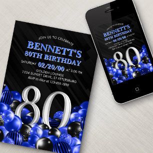 Blauwe Mannen 80ste verjaardag Kaart