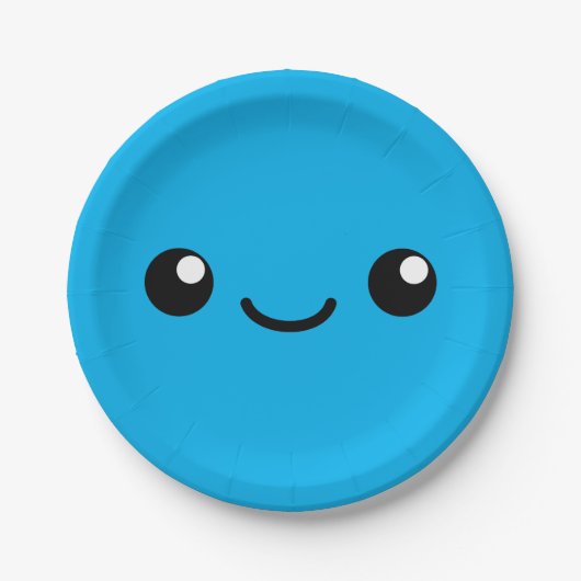 Blauwe mannetjes papieren bordje (Voorkant)