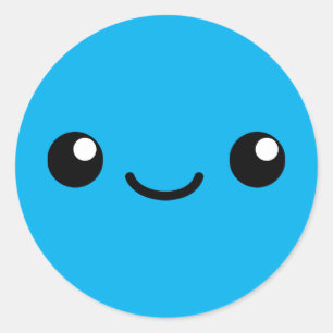 Blauwe mannetjes ronde sticker