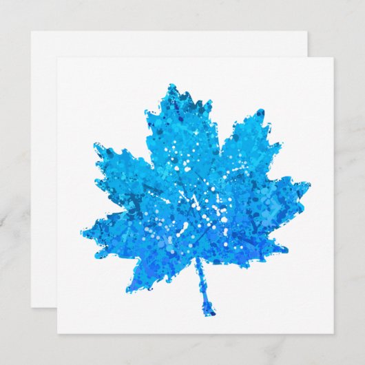 Blauwe mantel Leaf Kaart (Voorkant / Achterkant)