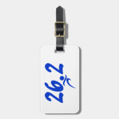 Blauwe marathon van 26.2 bagagelabel (Voorkant verticaal)