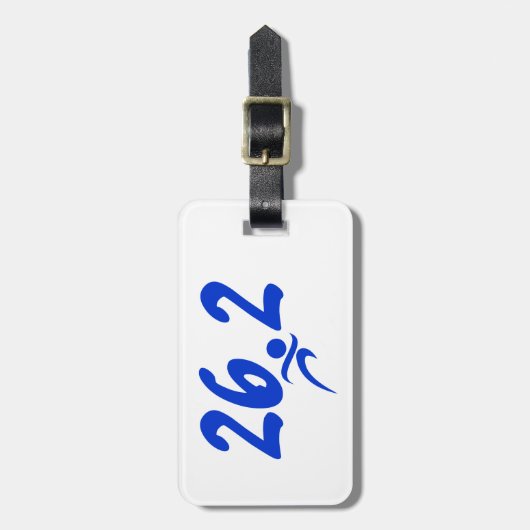 Blauwe marathon van 26.2 bagagelabel (Voorkant verticaal)