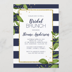 Blauwe marathons Botanische Bling Bridal Brunch Kaart