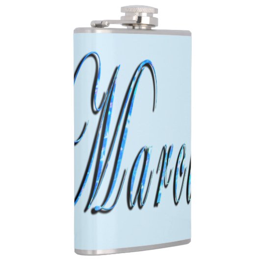 Blauwe Marcus naam,  Heupfles (Rechts)