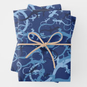 Blauwe margola inpakpapier vel (In situ)