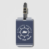 Blauwe marina van de sportboot met een Nautical An Bagagelabel (Voorkant (verticaal))