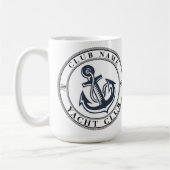 Blauwe marina van de sportboot met een Nautical An Koffiemok (Links)