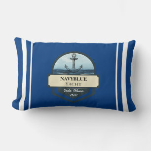 Blauwe marina van de sportboot met een Nautical An Kussen