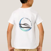 Blauwe marina van de sportboot met een Nautical An T-shirt (Achterkant)