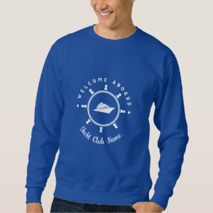 Blauwe marina van de sportboot met een Nautical An Trui