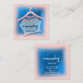 Blauwe marine Boutique Mode Winkelen Roos Hanger Vierkante Visitekaartje (Voorkant / Achterkant)