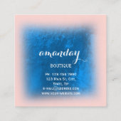 Blauwe marine Boutique Mode Winkelen Roos Hanger Vierkante Visitekaartje (Achterkant)