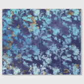 Blauwe Marine Celestial Bloemen Bruids Grungy Shab Cadeaupapier (Vlak)