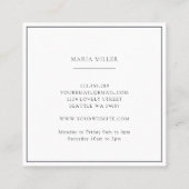 Blauwe marine en witte kerstvakantie winterFloral Vierkante Visitekaartje (Achterkant)