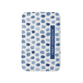 " blauwe marine indigo waterverf cirkels " modern  badmat (Voorkant Verticaal)