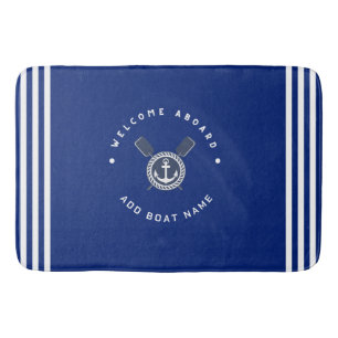 Blauwe Marine Nautical Anker jacht club boot team  Badmat