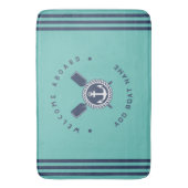 Blauwe Marine Nautical Anker jacht club boot team  Badmat (Voorkant Verticaal)