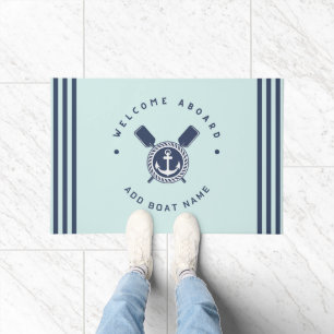 Blauwe Marine Nautical Anker jacht club boot team  Deurmat
