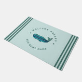 Blauwe Marine Nautical Anker Yacht Club zeilwalvis Deurmat (Schuin)