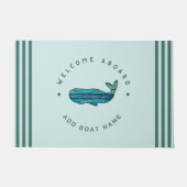 Blauwe Marine Nautical Anker Yacht Club zeilwalvis Deurmat (Voorkant)