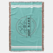 Blauwe marine Nautisch Anker jachtclub boot jachth Deken (Voorkant Verticaal)