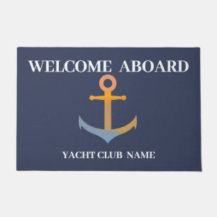 Blauwe marine Nautisch Anker jachtclub boot jachth Deurmat