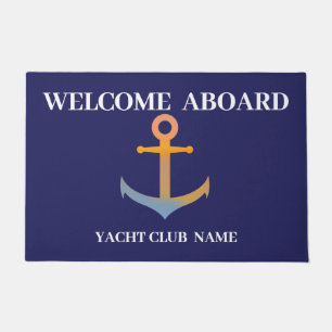 Blauwe marine Nautisch Anker jachtclub boot jachth Deurmat