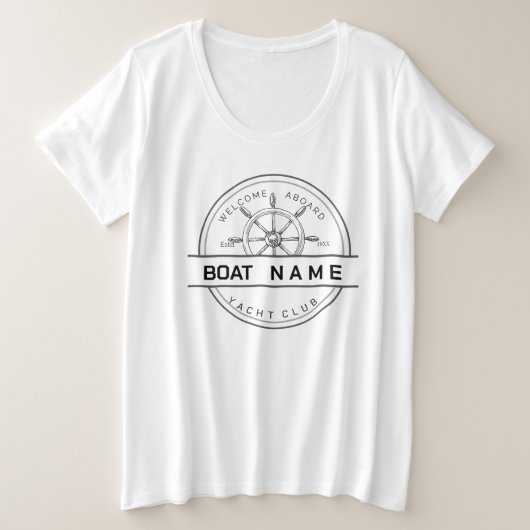 Blauwe marine Nautisch Anker jachtclub boot jachth Grote Maat T-shirt (Design voorkant)