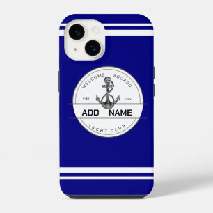 Blauwe marine Nautisch Anker jachtclub boot jachth iPhone 14 Hoesje