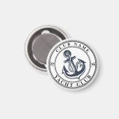 Blauwe marine Nautisch Anker jachtclub boot jachth Magneet (Voorkant / Achterkant)