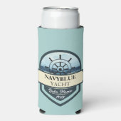 Blauwe Marine Nautisch Anker jachtclub boot jachth Seltzer Blikjeskoeler (Seltzer Voorkant)