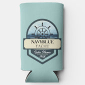 Blauwe Marine Nautisch Anker jachtclub boot jachth Seltzer Blikjeskoeler (Voorkant)