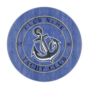 Blauwe marine Nautisch Anker jachtclub boot jachth Snijplank