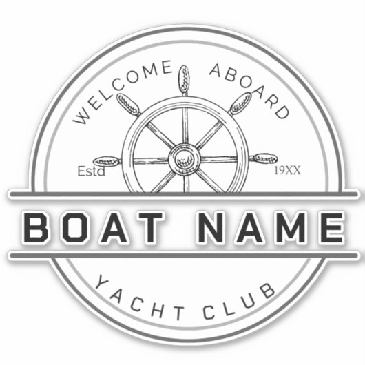 Blauwe marine Nautisch Anker jachtclub boot jachth Sticker (Voorkant)