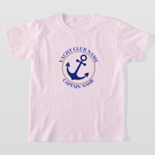 Blauwe marine Nautisch Anker jachtclub boot jachth T-shirt