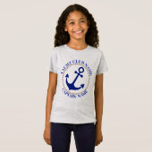 Blauwe marine Nautisch Anker jachtclub boot jachth T-shirt (Voorkant volledig)
