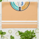 Blauwe marine Nautisch Anker jachtclub boot jachth Theedoek (Gevouwen)