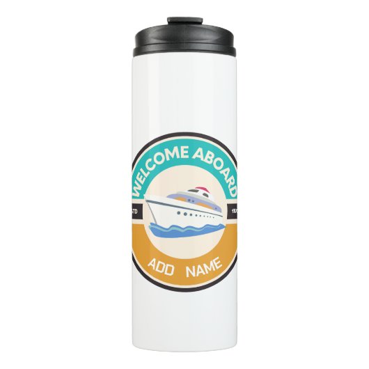 Blauwe marine Nautisch Anker jachtclub boot jachth Thermosbeker (Voorkant)