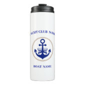 Blauwe marine Nautisch Anker jachtclub boot jachth Thermosbeker (Voorkant)